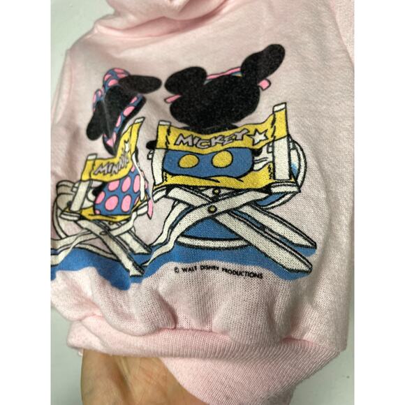 VINTAGE Disney Infant Hoodie Front Back Graphic Print Directors Chairs Script - Picture 6 of 9